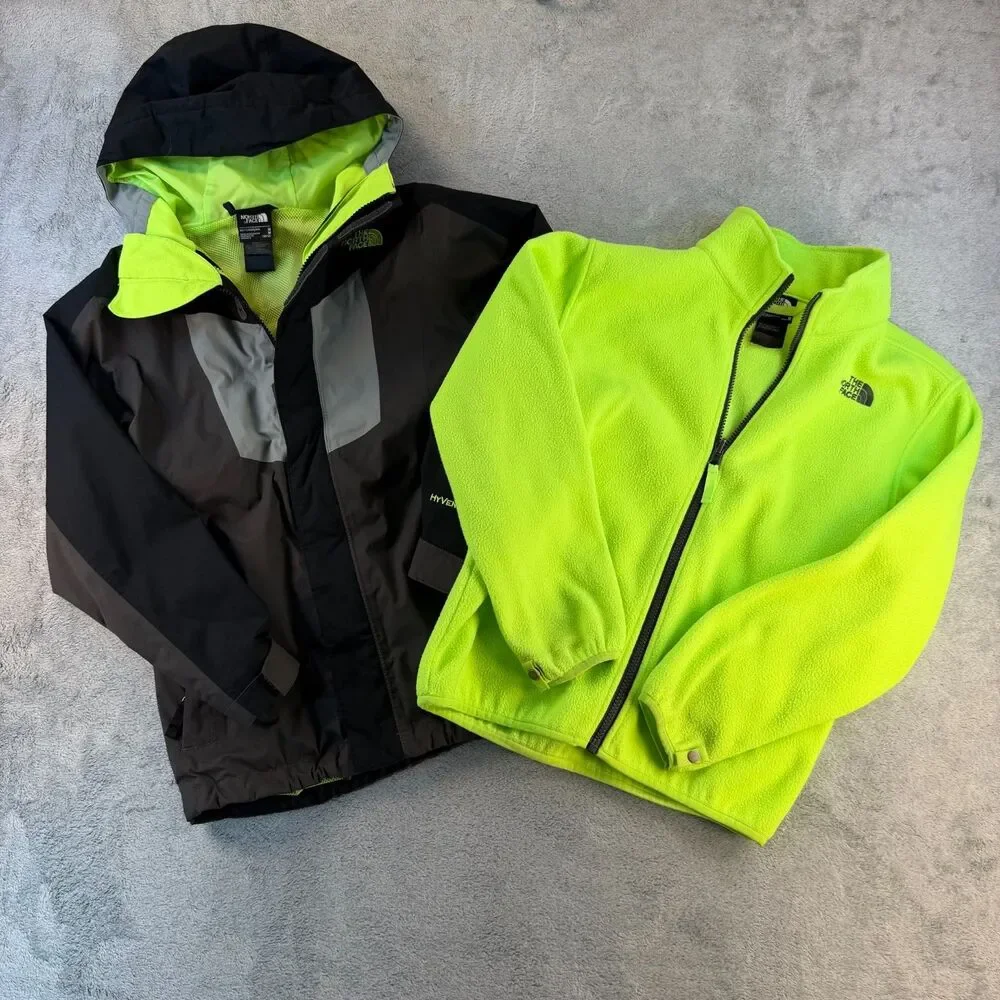 North Face Boys 3-in-1 TriClimate Jacket HyVent Fleece Liner Size M 10/12